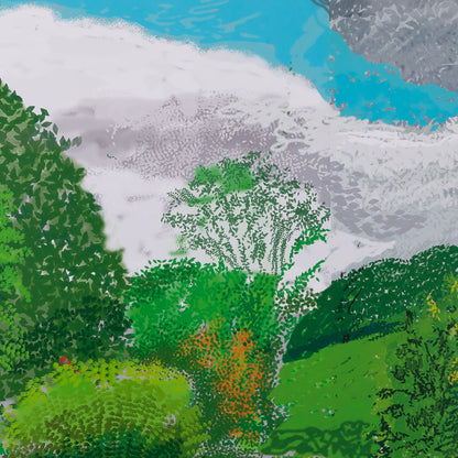 David HOCKNEY : Sur la colline - Affiche originale en couleurs