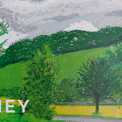 David HOCKNEY : Sur la colline - Affiche originale en couleurs