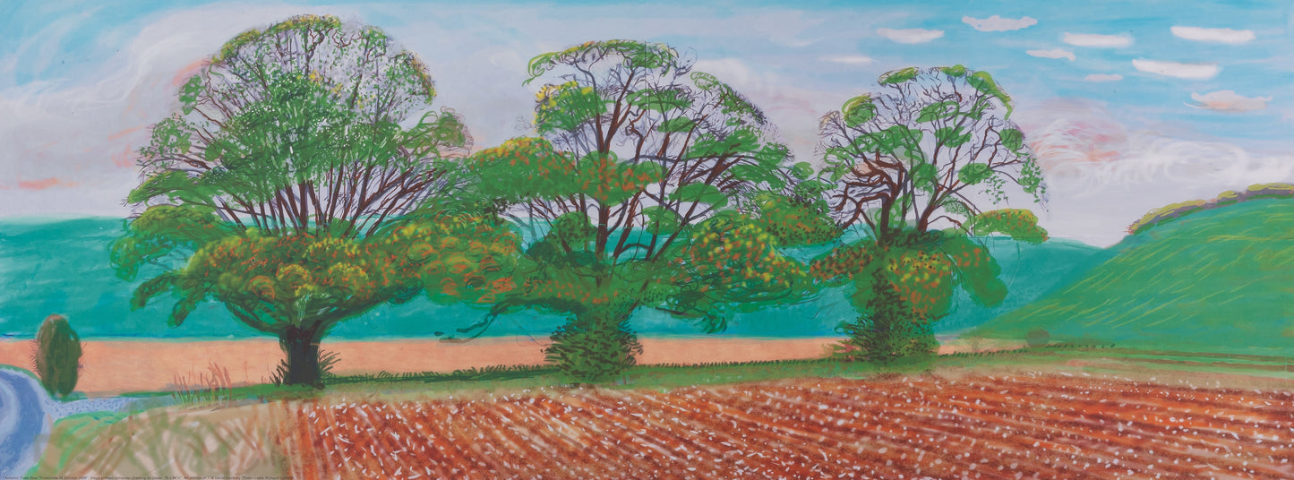 David HOCKNEY : L'automne à Thixendale - Affiche originale en couleurs