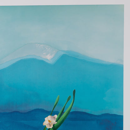 David HOCKNEY : Mount Fuji and Flowers - Affiche originale en couleurs