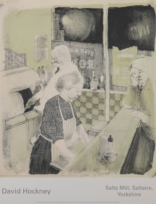 David HOCKNEY : Fish and Chips - Affiche originale en couleurs