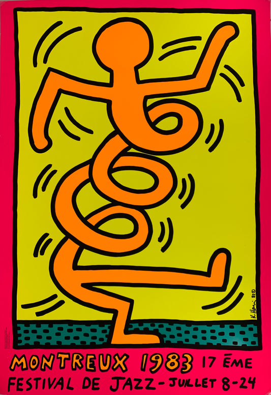 Keith HARING : Swing Pink - Montreux Jazz Festival - Sérigraphie originale signée