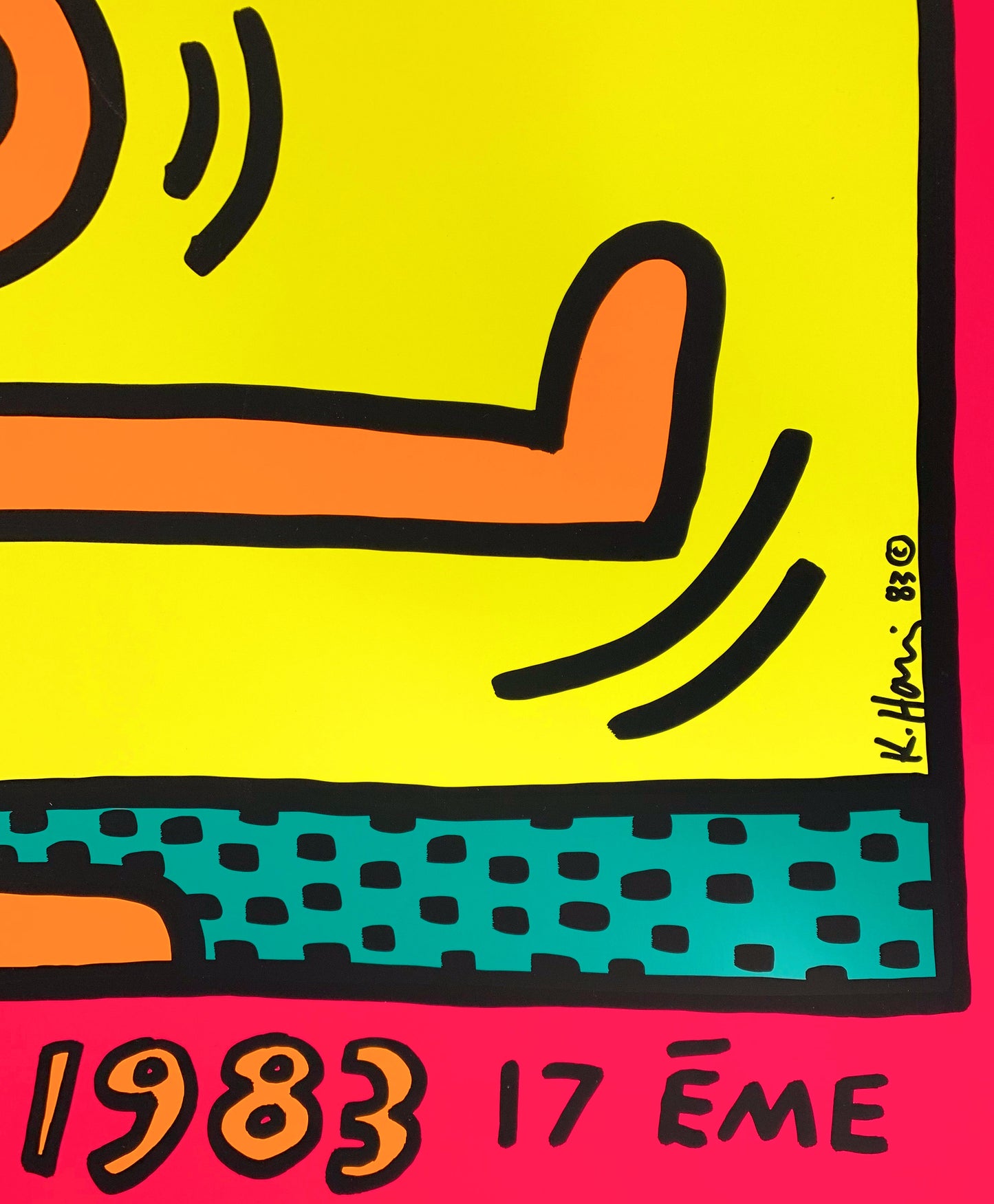 Keith HARING : Swing Pink - Montreux Jazz Festival - Sérigraphie originale signée