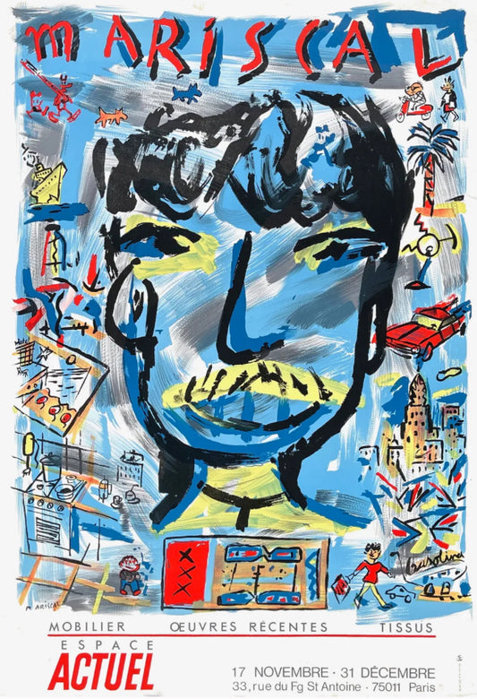Javier MARISCAL : Portrait d'homme - Affiche originale signée