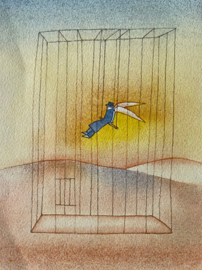 Jean Michel FOLON : La cage - Héliogravure signée