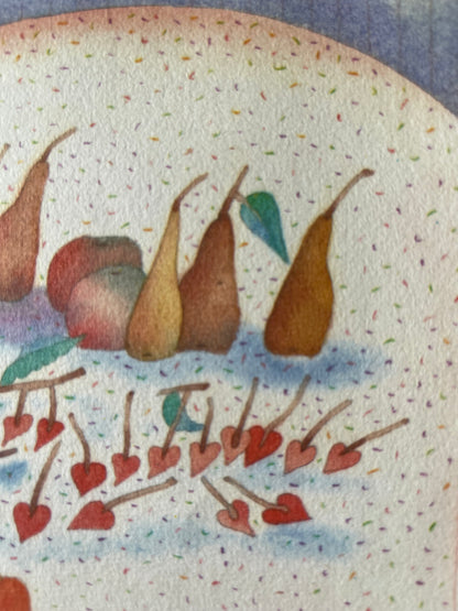 Jean Michel FOLON : Nature morte aux fruits - Héliogravure signée