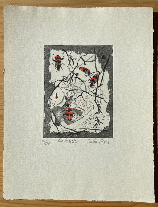 Ginette SEXER : Les insectes - Gravure originale signée