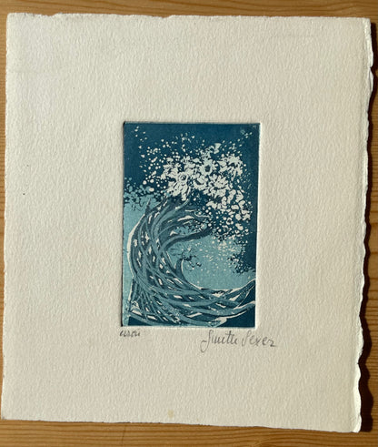 Ginette SEXER : Vague de fleurs - Gravure originale signée