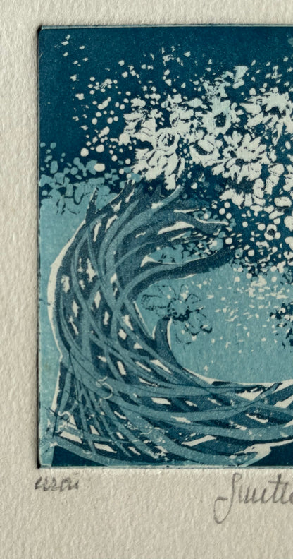 Ginette SEXER : Vague de fleurs - Gravure originale signée