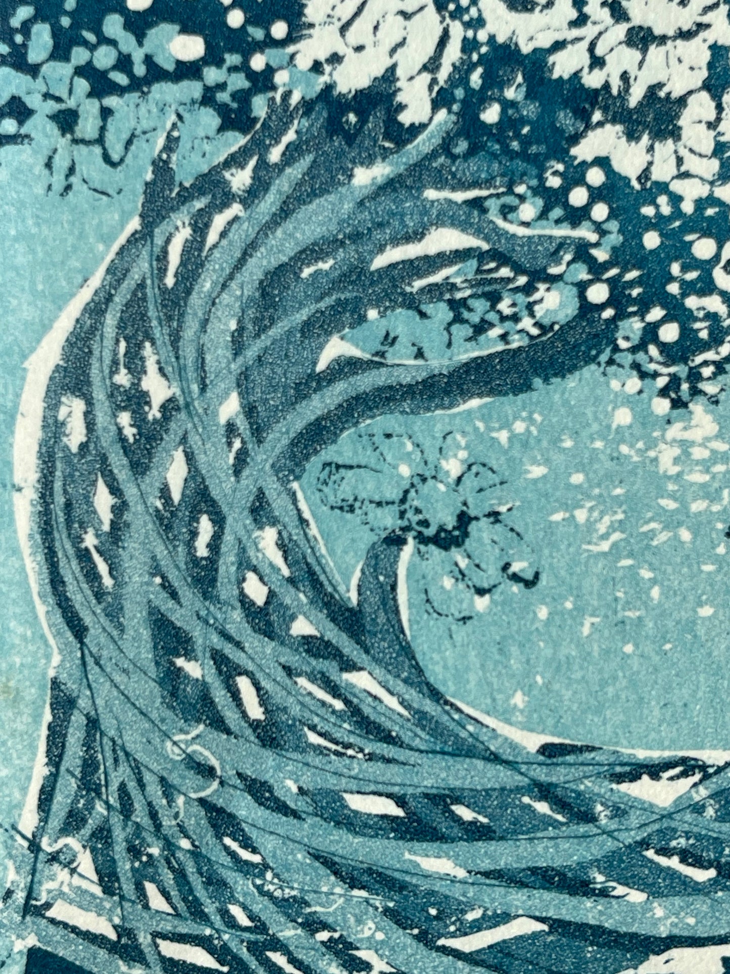Ginette SEXER : Vague de fleurs - Gravure originale signée