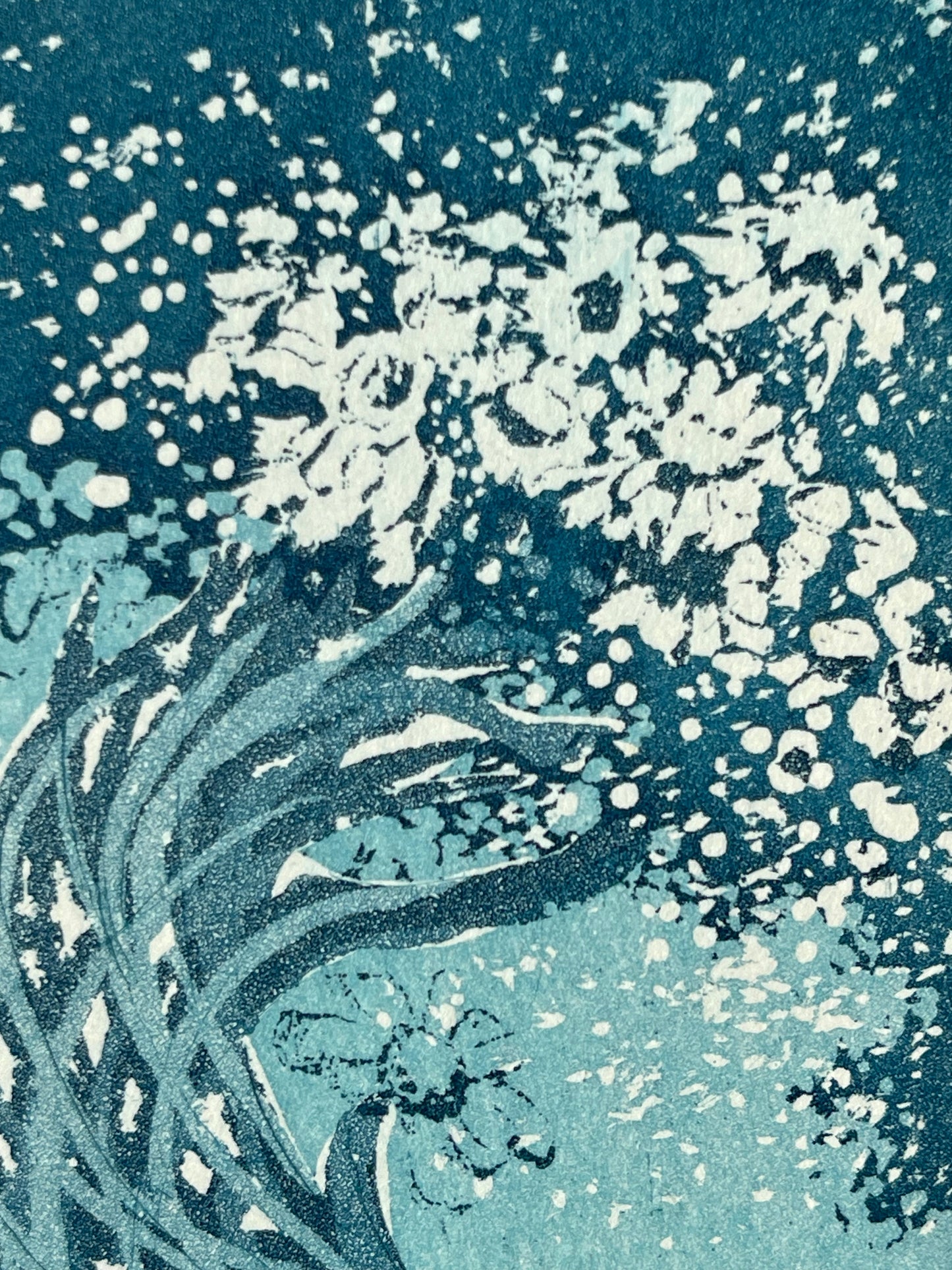 Ginette SEXER : Vague de fleurs - Gravure originale signée