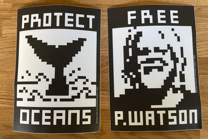 SPACE INVADER x Sea Shepherd - 2 grands stickers