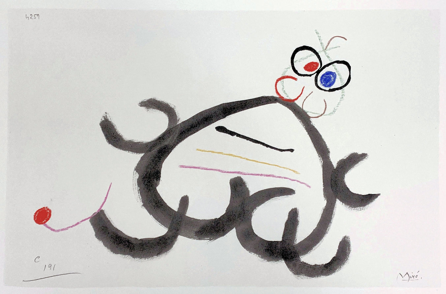 Joan MIRO : Petit personnage surréaliste - Lithographie signée