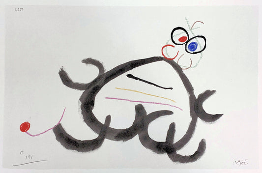 Joan MIRO : Petit personnage surréaliste - Lithographie signée