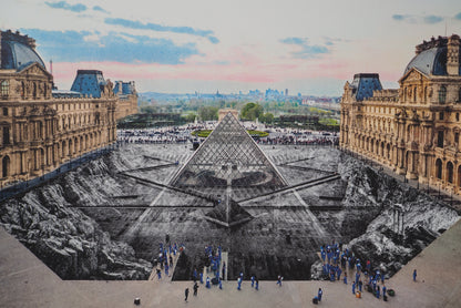 JR : JR au Louvre - Lithographie originale signée