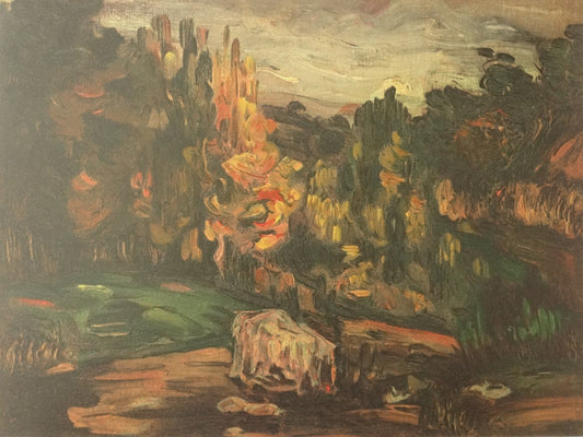 Paul CEZANNE : Paysage d'Aix en Provence - Lithographie en couleurs