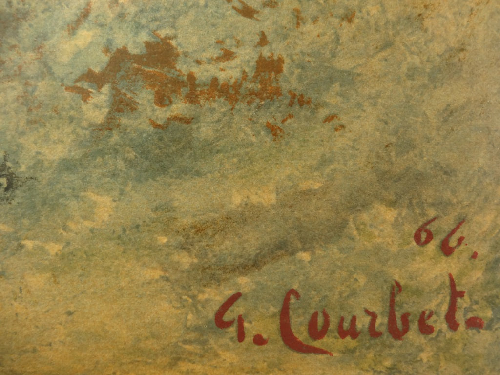 Gustave COURBET : Paysage de neige dans le Jura - Lithographie signée