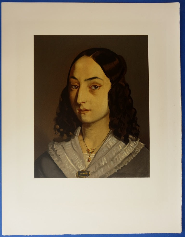 Jean François MILLET : Jeune femme au buste - Lithographie en couleurs