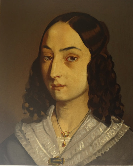 Jean François MILLET : Jeune femme au buste - Lithographie en couleurs
