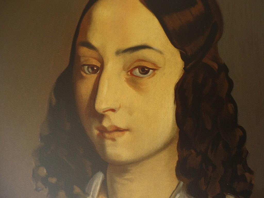 Jean François MILLET : Jeune femme au buste - Lithographie en couleurs