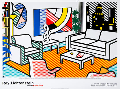 Roy LICHTENSTEIN : Interior with Skyline - Affiche