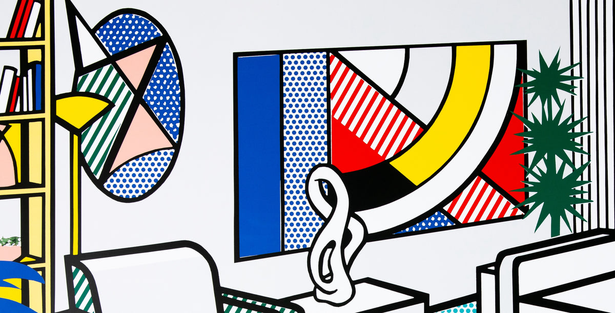 Roy LICHTENSTEIN : Interior with Skyline - Affiche