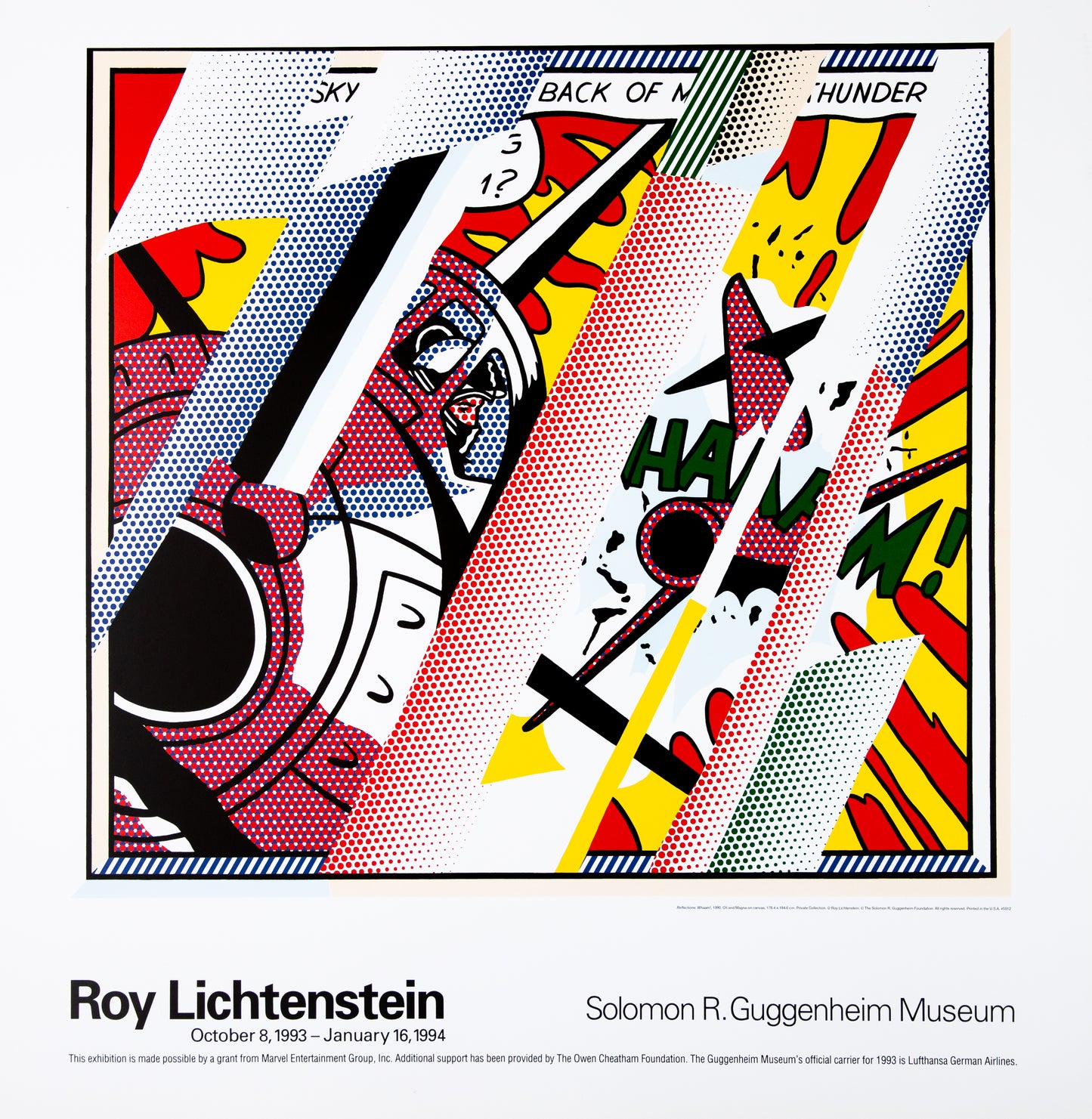 Roy LICHTENSTEIN : Reflections Whaam ! - Lithographie offset en couleurs