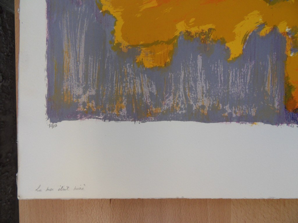 Maurice Elie SARTHOU : La Mer était noire - Lithographie originale signée