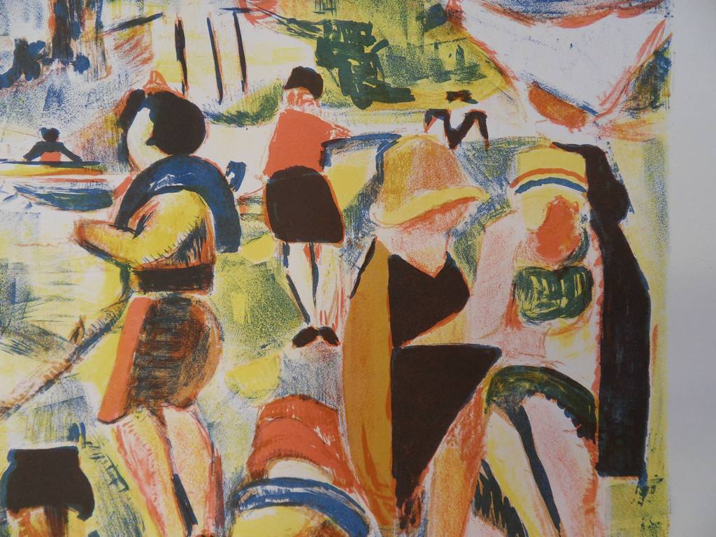 François DESNOYER : Bord de rivière - Lithographie originale signée