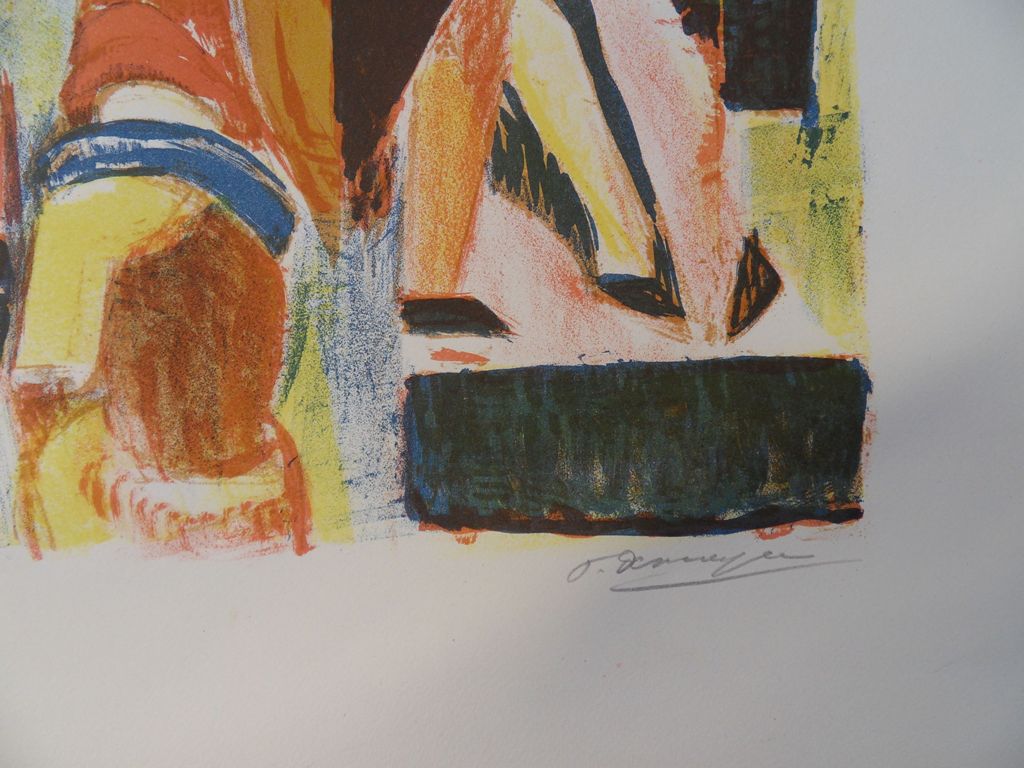 François DESNOYER : Bord de rivière - Lithographie originale signée