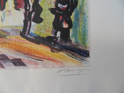 François DESNOYER : Le pont de Prague - Lithographie originale signée