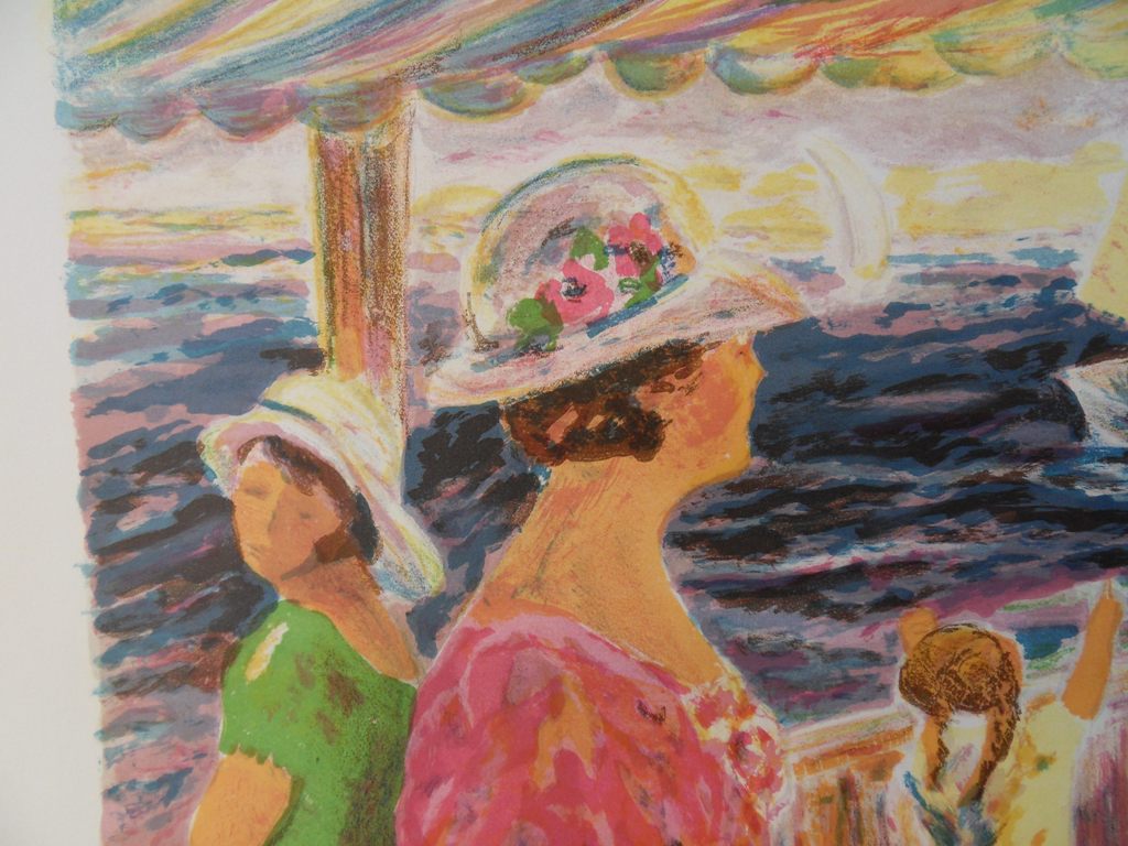 Elyane ADDARI : Diner au port - Lithographie originale signée