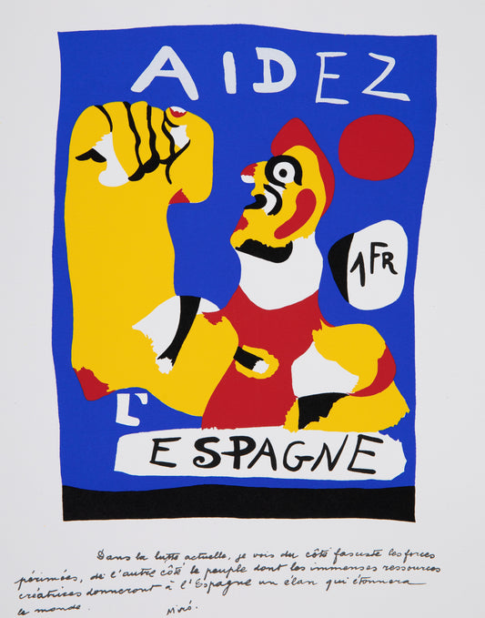 Joan MIRO: Ayuda a España, Serigrafía firmada
