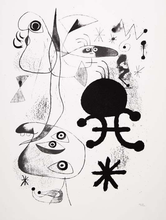 Joan MIRO : Barcelona, Personnages joyeux - Sérigraphie signée