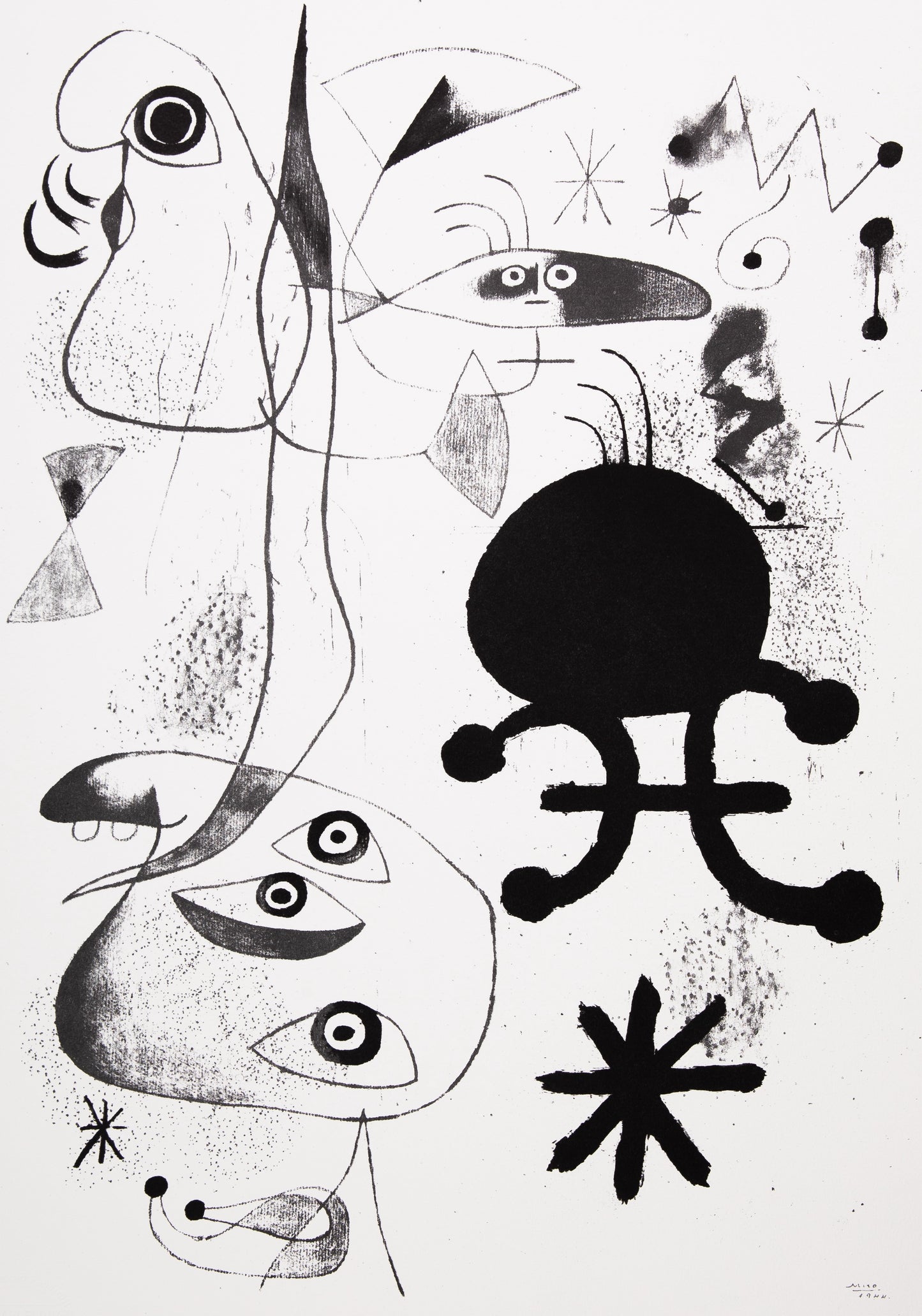 Joan MIRO : Barcelona, Personnages joyeux - Sérigraphie signée