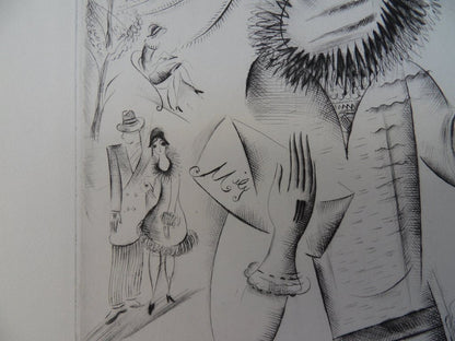 Mily POSSOZ : Jeune fille à l'ombrelle - Gravure originale signée
