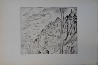 Mily POSSOZ : La Vallée du Douro - Gravure originale signée