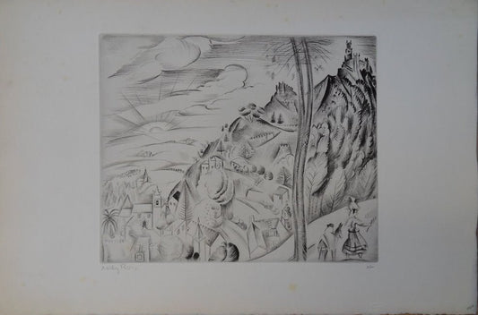 Mily POSSOZ : La Vallée du Douro - Gravure originale signée