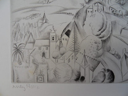 Mily POSSOZ : La Vallée du Douro - Gravure originale signée