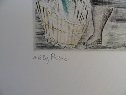Mily POSSOZ : Les fleuristes - Eau-forte originale signée