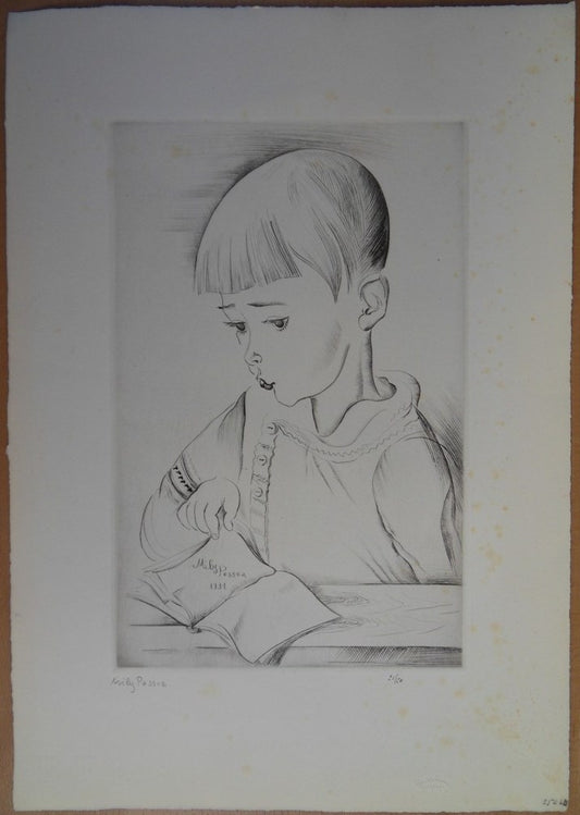 Mily POSSOZ : Jeune lecteur - Gravure originale signée