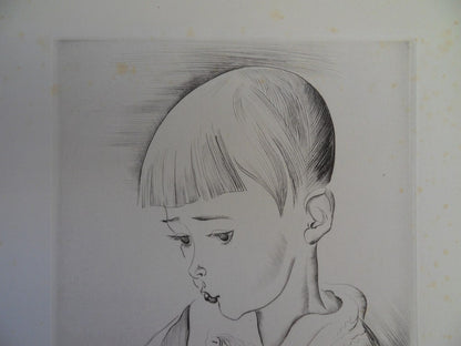 Mily POSSOZ : Jeune lecteur - Gravure originale signée