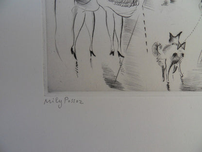 Mily POSSOZ : Paris sous la pluie - Gravure originale signée