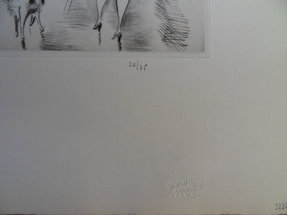 Mily POSSOZ : Paris sous la pluie - Gravure originale signée