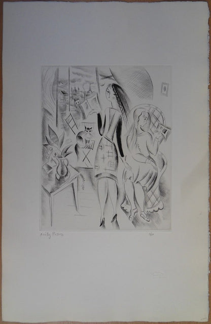 Mily POSSOZ : Les lectrices - Gravure originale signée