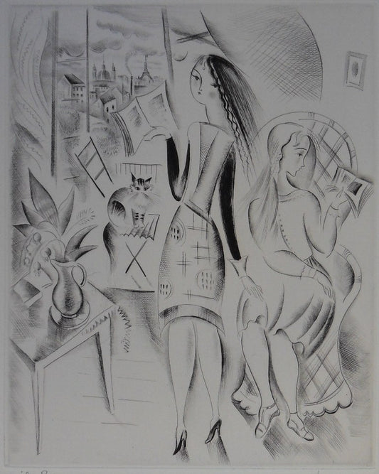 Mily POSSOZ : Les lectrices - Gravure originale signée