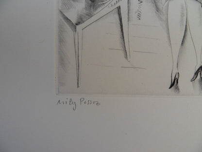 Mily POSSOZ : Les lectrices - Gravure originale signée