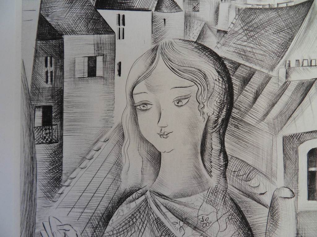 Mily POSSOZ : L'Eglise de Fontenay - Gravure originale signée