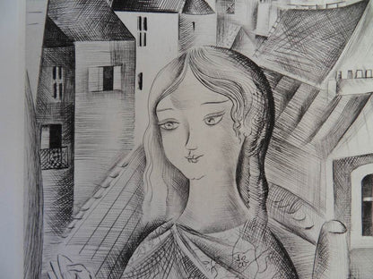 Mily POSSOZ : L'Eglise de Fontenay - Gravure originale signée