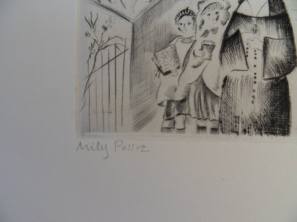 Mily POSSOZ : Fontenay - Gravure originale signée
